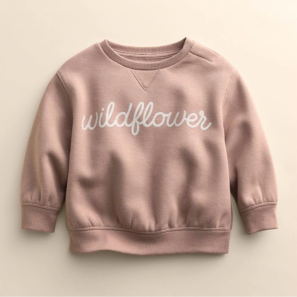 Wildflower Crewneck Sweatshirt for Kids - Dusty Rose/Lavender